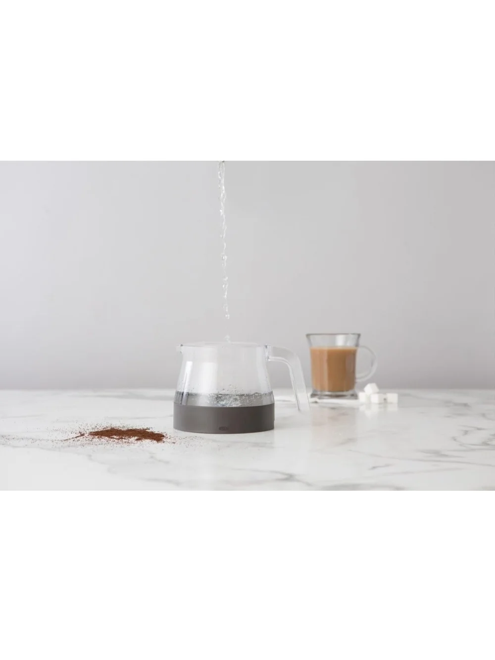 Pour Over Coffee Diffuser - Clear Glass with Gray Base